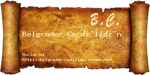 Belgrader Cecílián névjegykártya